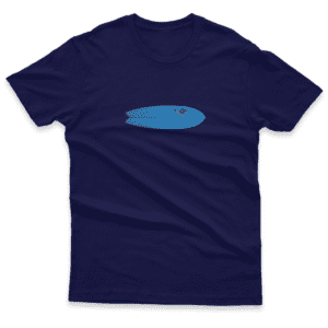 Camiseta Clássica Masculina Prancha Azul Deitada