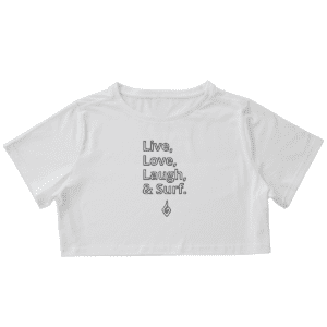 Regata Feminina Live, Love, Laugh & Surf (Cropped)