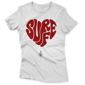 Camiseta Clássica Feminina Eu Amo Surfe
